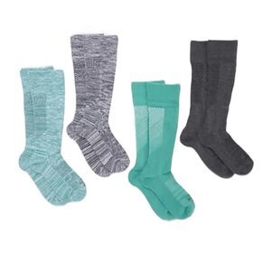 Tommie Copper Nanoglide Over Calf Compression Socks Jade Green 4 Pack Large